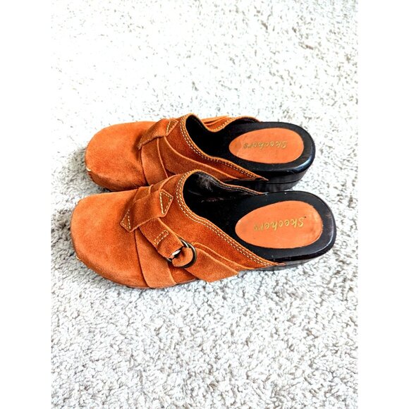 Skechers Women's Wooden Clog Golden Maple Suede Leather Slip On US 7 Brazil-lp - Picture 2 of 12